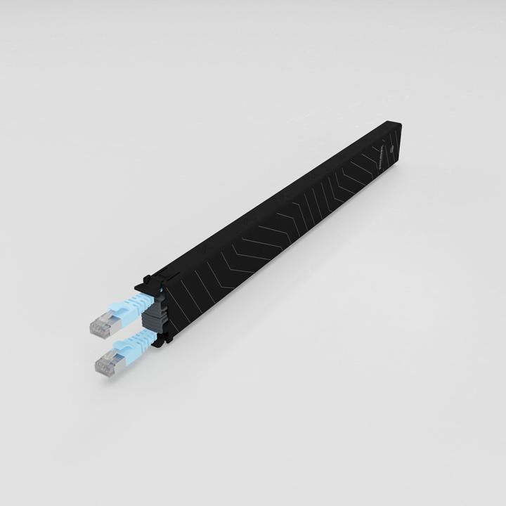 Produktbild PATCHBOX one / Cassette / 8RU / Cat 6A, STP, 0.8 m, Blau (U/FTP, CAT6a, 0.80 m)