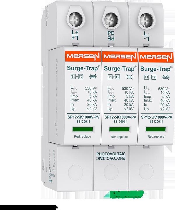 Actual product image Mersen PV-ÜAB.CONDUCTOR T1+2 5KA 1000V 3 (STPT12-5K1000V-YPV)