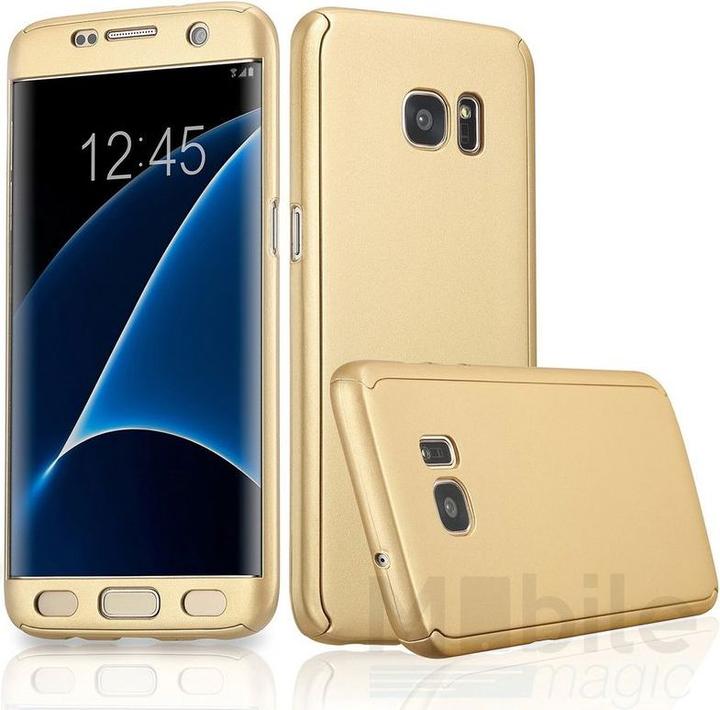 Produktbild Hermex Samsung Galaxy S7 Komplett Schutz Case + Panzerglas Full Protection Cover Hülle GOLD