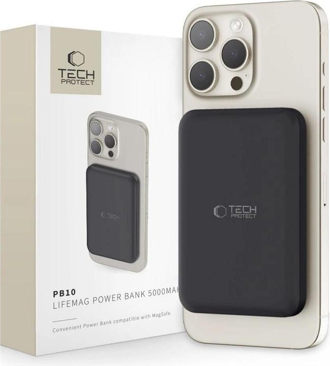 Produktbild Tech Powerbank technischer Schutz PB10 LifeMag 5000 mAh Schwarz (5000 mAh, 15 W)