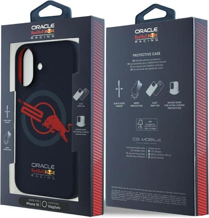 Immagine prodotto Red Bull Case HC Silicone ORBR20 Logo Red Lining to iPhone 16 MagSafe navy blue (Apple iPhone 16)