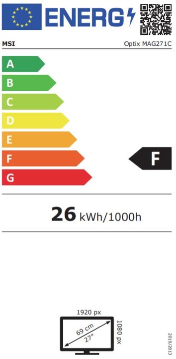 Energy Label MSI Optix MAG271C-002EN (1920 x 1080 pixels, 27")