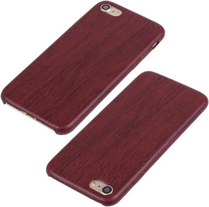 Produktbild Hermex Apple iPhone 8 Holz Hülle Wood Case Look - Mahagonibraun