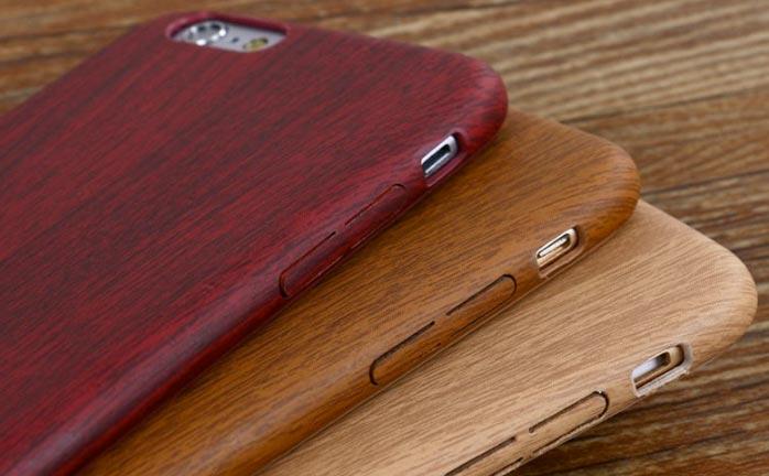 Produktbild Hermex Apple iPhone 8 Holz Hülle Wood Case Look - Mahagonibraun