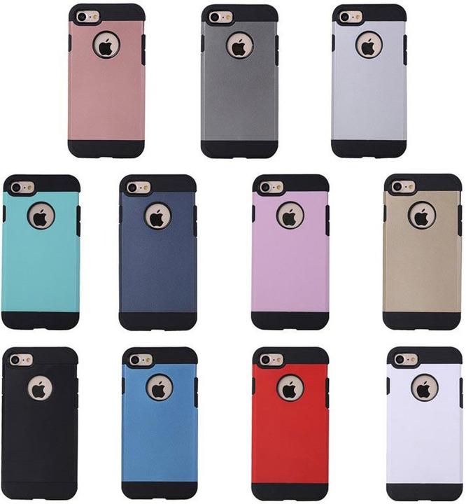 Produktbild Hermex Apple iPhone 7 Plus Hybrid & weiche Silikon Handyhülle Pink Rosa