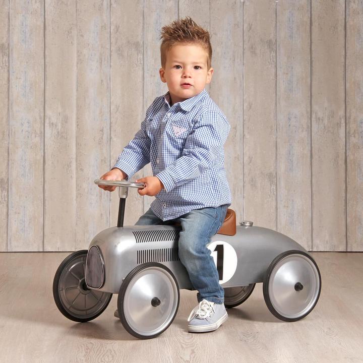 Actual product image Goki Retro bow car silver