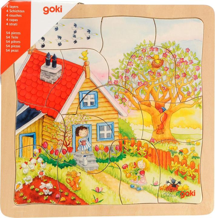 Actual product image Goki 4-layer puzzle seasons (54 pieces)