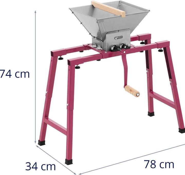 Produktbild Royal Catering Manuelle Obstmühle Obsthäcksler Obstmuser Traubenmühle Obstschredder 7 l