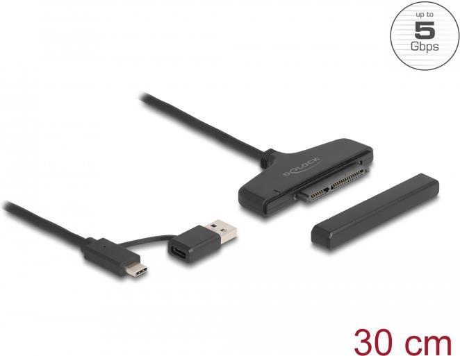 Produktbild Delock USB zu SATA 6 Gb/s Konverter mit USB Type-C™ oder USB Typ-A Anschluss