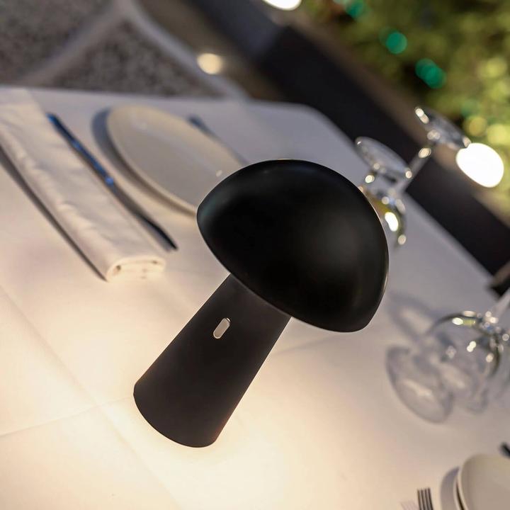 Actual product image Newgarden SHITAKE LED battery table lamp cordless, portable, outdoor dimmable, black IP44 (450 lm, IP44)