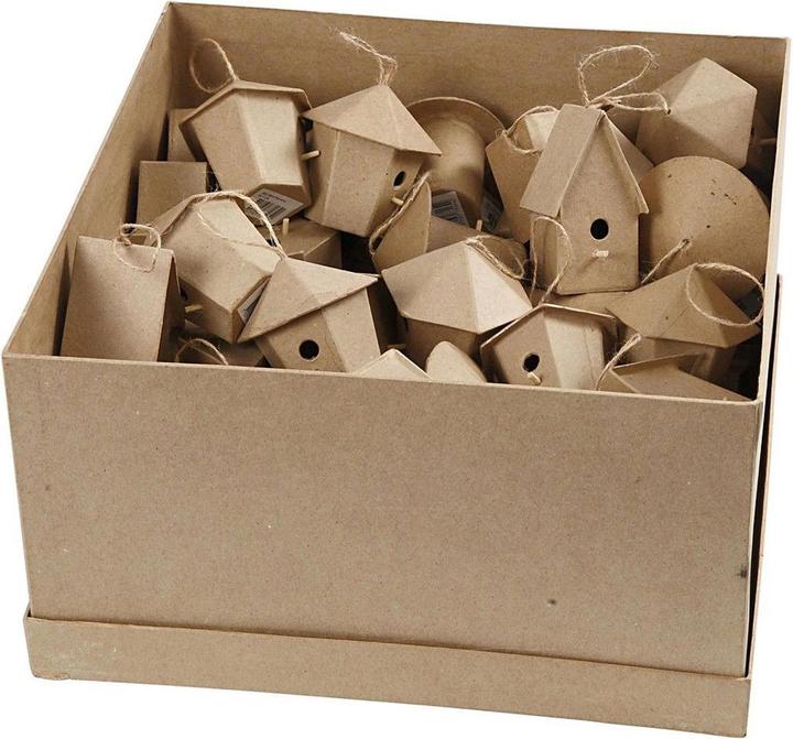 Actual product image Creativ Company Vogelhuisjes Papier-maché, 60st.