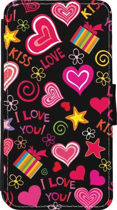 Immagine prodotto PhoneLook Cover Portafoglio nero San Valentino 2023 simboli d'amore (Apple iPhone 11 Pro)