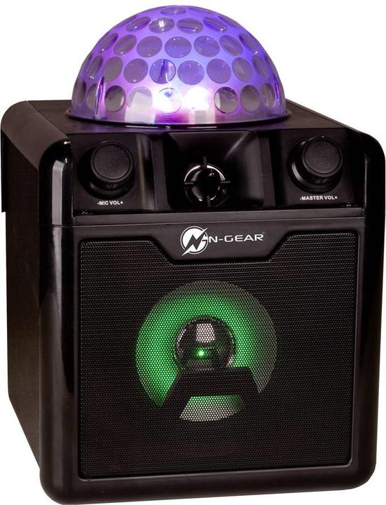 Immagine prodotto N-Gear DISCO410 ( ) Altoparlante Bluetooth per karaoke e feste con palla da discoteca, effetti luce e (6 h, Corrente elettrica)