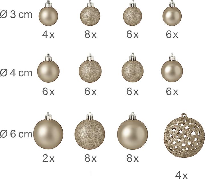 Actual product image Relaxdays christmas baubles (50 -part)
