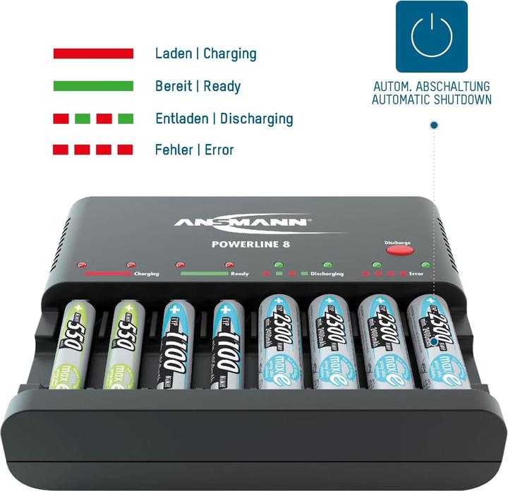 Produktbild Ansmann Powerline 8 (1 Stk., AAA, AA, Ladegerät ohne Akku)