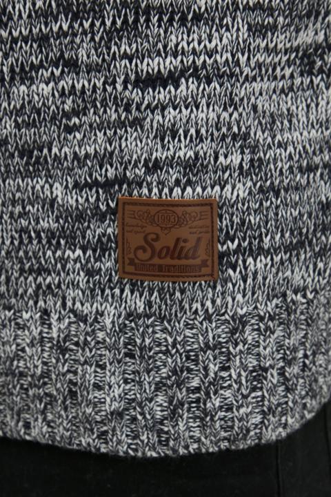 Image du produit Solid Philostrate Pull En Grosse Maille À Col Camionneur Pull-Over Pour Homme 100% Coton Avec Fermet (XXL)