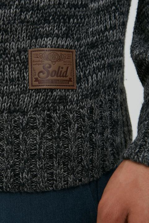 Actual product image Solid Philostrate Men's Jumper Chunky Knit Pullover Troyer Made Of 100% Cotton With Zipper (XL)