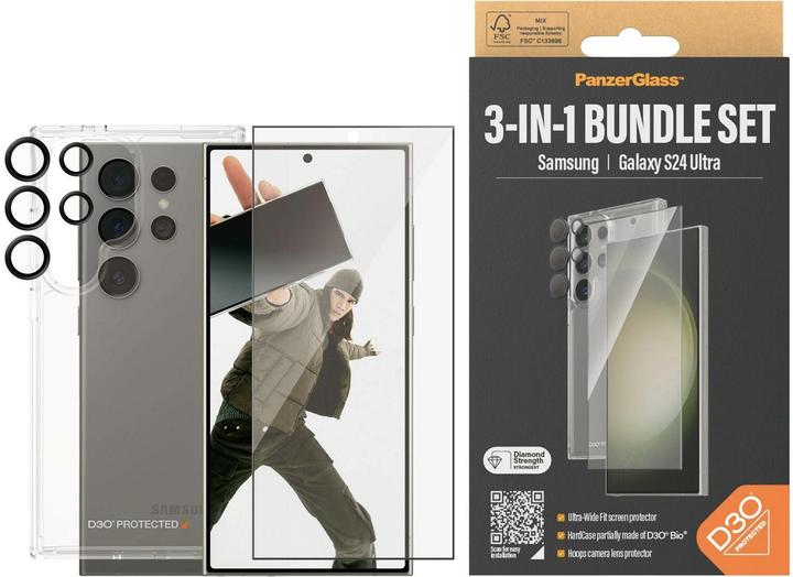 PanzerGlass Bundle Ultra Wide FIt Glass + Case + Lens (1 Stück, Samsung Galaxy S24 Ultra)