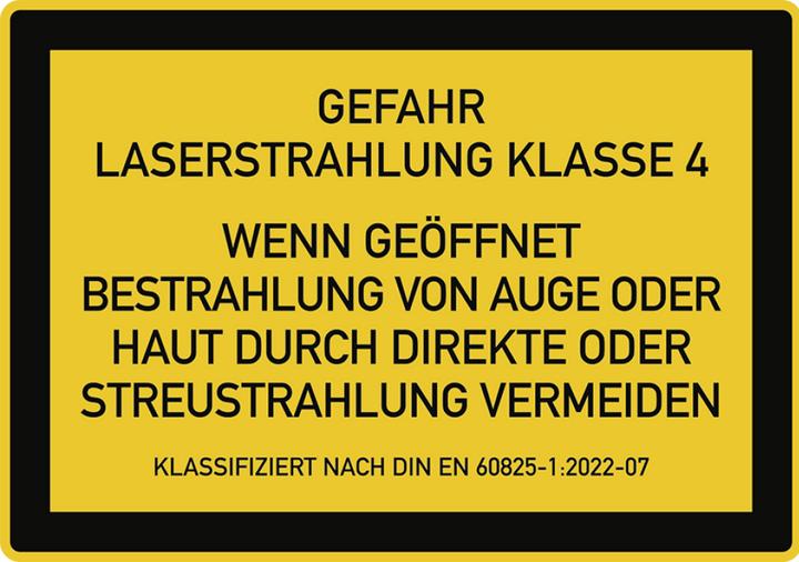 Image du produit Moravia Signes d'avertissement LASER CLASSE 4 film, 200x140 mm