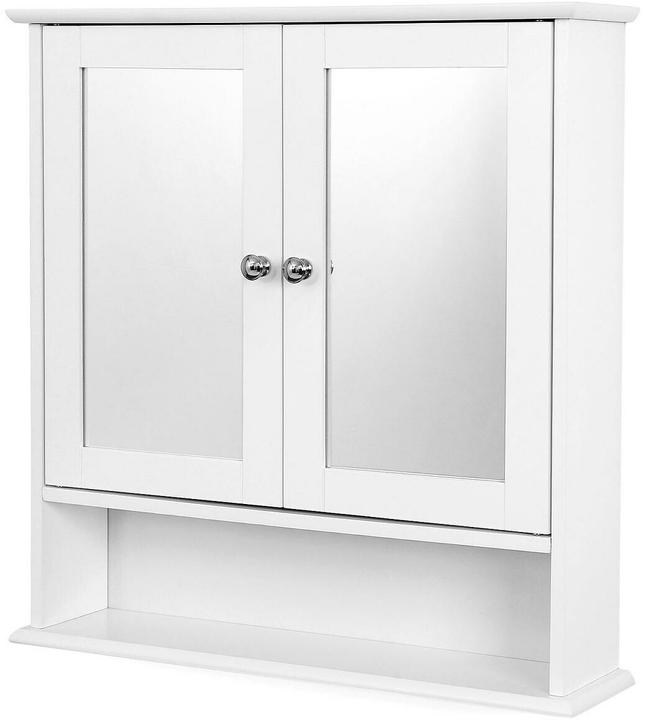 Image du produit Vasagle Armoire de toilette LHC002 blanc 56,5 x 13,0 x 58,5 cm (56 x 13 x 58 cm)