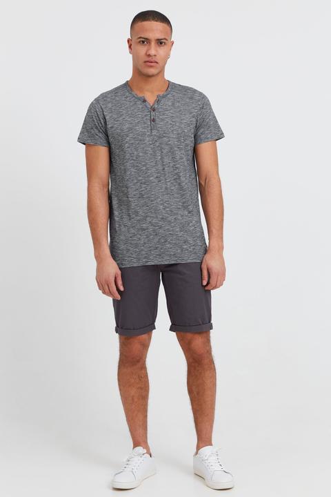 Immagine prodotto Solid Sigos T-Shirt A Maniche Corte Maglietta Da Uomo Con Collo Grandad In Cotone 100% (L)