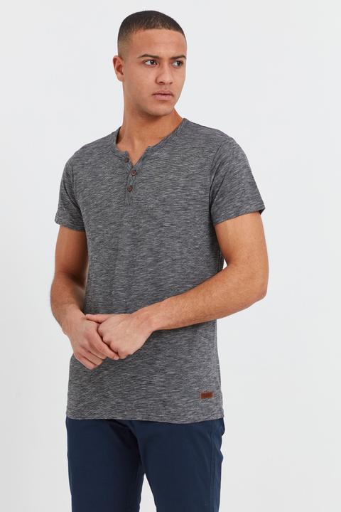 Immagine prodotto Solid Sigos T-Shirt A Maniche Corte Maglietta Da Uomo Con Collo Grandad In Cotone 100% (S)