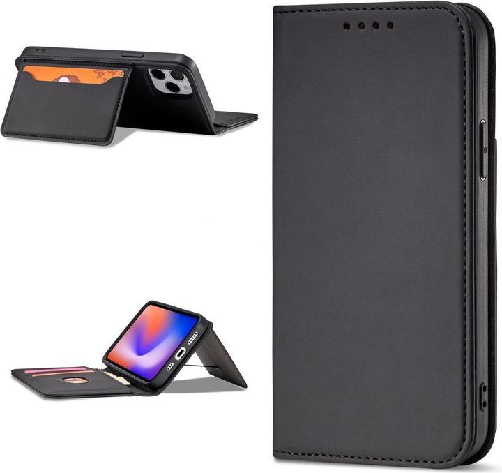 Produktbild Hurtel Magnet Card Case for iPhone 12 cover card wallet card stand black (Apple iPhone 12)