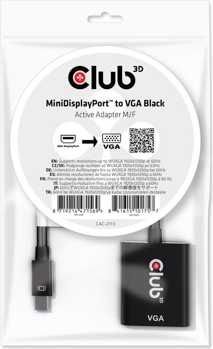 Immagine prodotto Club 3D Mini DisplayPort — VGA (Mini DP, 22 cm)