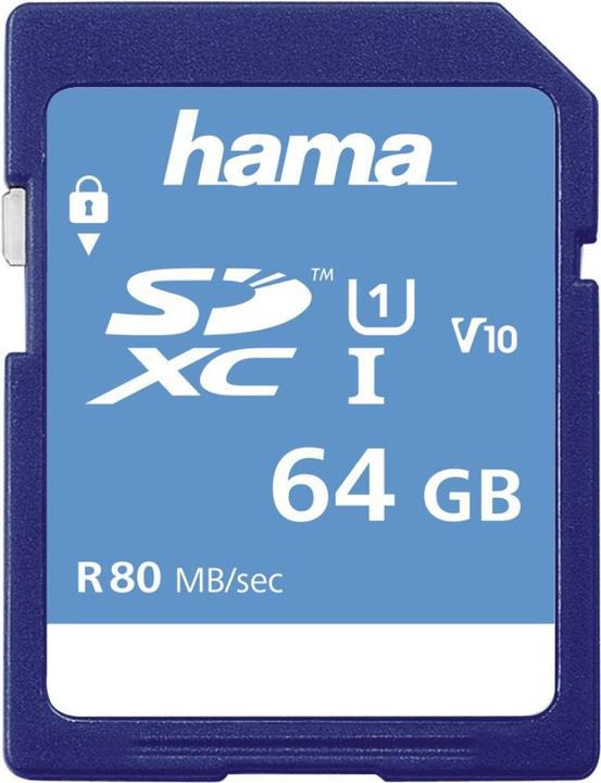 Actual product image Hama SDXC 64GB Class 10 UHS-I 80MB/s (64 GB, SDXC, U1, UHS-I)