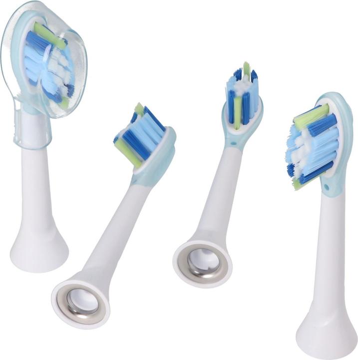 AccuCell Zahnbürstenkopf Smart Cleaning Brush für elektrische Zahnbürsten von Philips, 4 Stück (4 x)