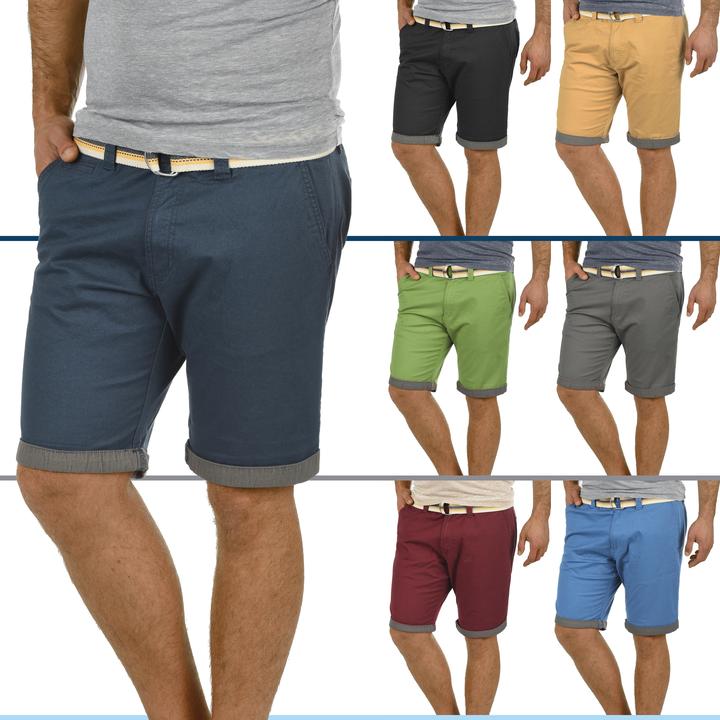 Immagine prodotto Solid Lagos Pantaloncini Chino Shorts Panno Corti Da Uomo con cintura elasticizzato Regular- Fit (XL)
