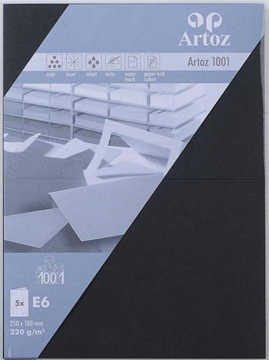 Actual product image Artoz 1001 cards black (12.5 x 18 cm, 220 g/m², 5 x)