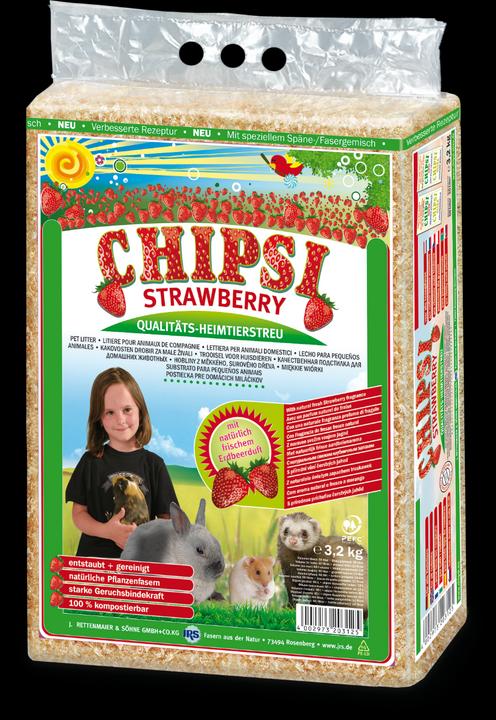 Cat's Best Litière pour animaux domestiques JRS Chipsi plus Strawberry 3,2 kg (Non poussiéreux, 3.20 kg)