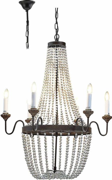 Loberon Leuchter Birchwood schwarz/weiss