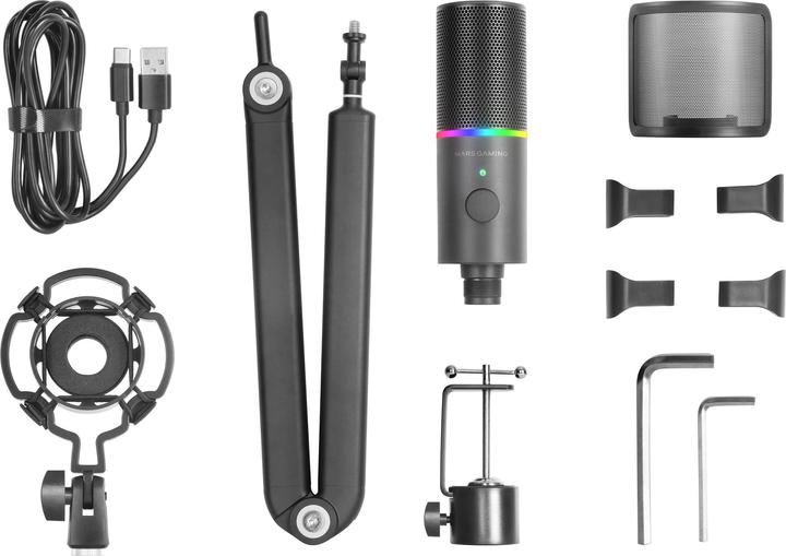 Produktbild Mars Gaming Microphone Mmic-Xt RGB Avec Bras De Montage (Noir)