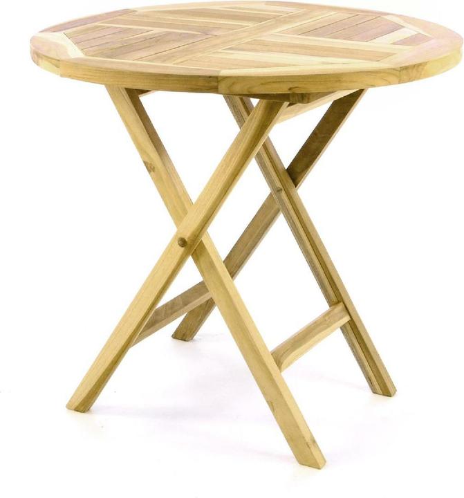Actual product image VCM Gartentisch Balkontisch Klapptisch hochwertig Teak Holz natur Ø80cm (80 cm)
