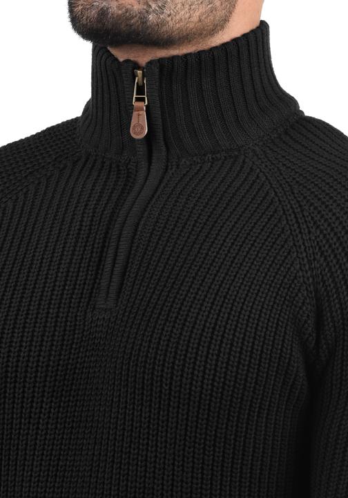 Actual product image Solid Xenox Men's Jumper Chunky Knit Pullover Troyer Made Of 100% Cotton (XL)