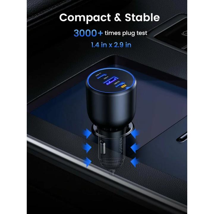 Productafbeelding Ugreen Fast Car Charger 130W 90413 2xUSB-C PD+USB-A
