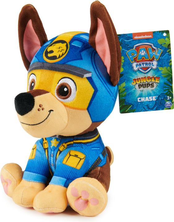 Actual product image Spin Master PAW Patrol Jungle Pups, Chase 8-Inch Plush, Stuffed Animal Kids Toys for Boys & Girls Ages 3 and Up (19.05 cm)