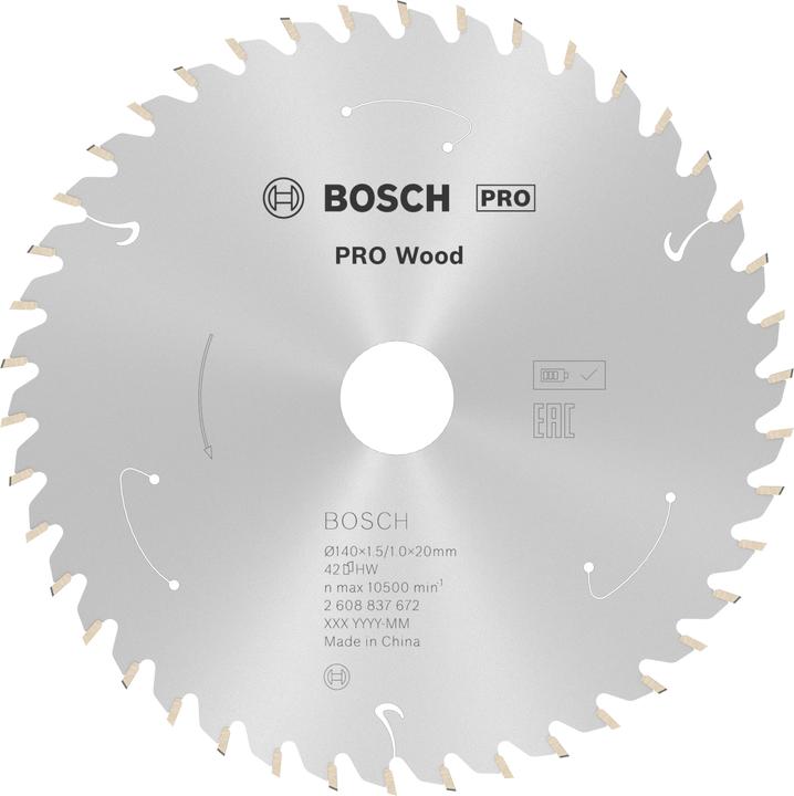 Produktbild Bosch Professional Zubehör PRO Wood cordless Kreissägeblatt, 140 x 1,5 x 20 mm