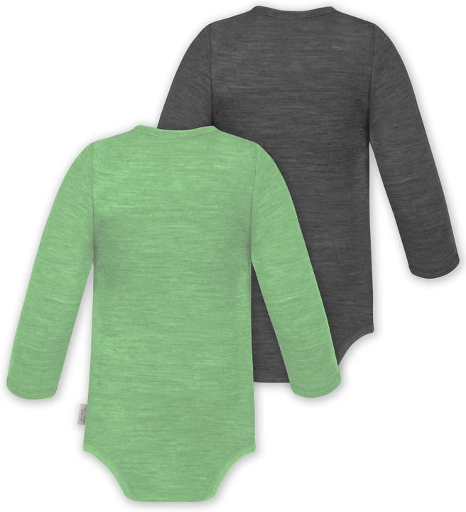 Actual product image Normani 2-pack baby merino bodysuit long sleeve "Auckland" - 9373 (68)