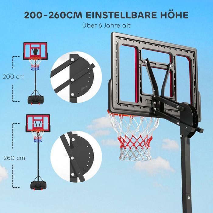Actual product image Swisshandel24 Kinder Basketballkorb, Höhenverstellbarer 200-260 cm Outdoor für Kinder ab 6