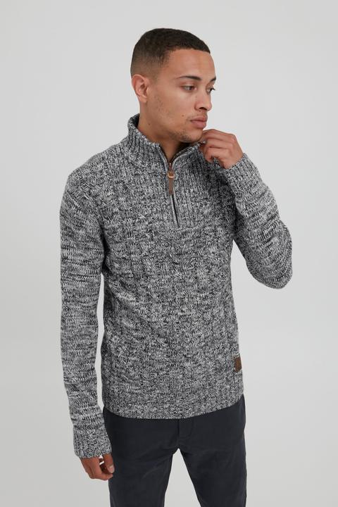 Actual product image Solid Pankraz Men's Jumper Chunky Knit Pullover Troyer Made Of 100% Cotton With Zipper (XL)