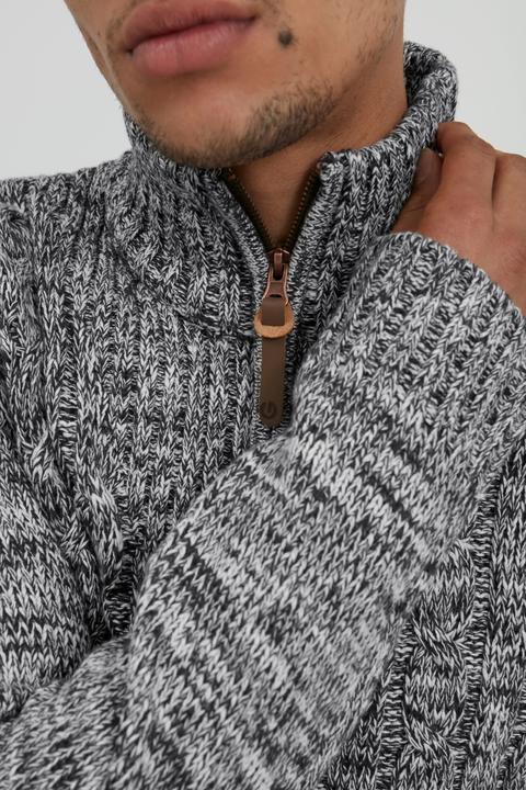 Actual product image Solid Pankraz Men's Jumper Chunky Knit Pullover Troyer Made Of 100% Cotton With Zipper (XL)