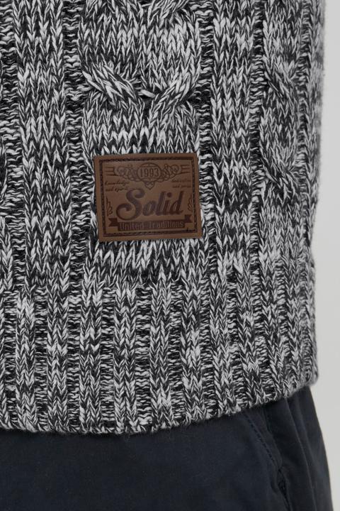 Actual product image Solid Pankraz Men's Jumper Chunky Knit Pullover Troyer Made Of 100% Cotton With Zipper (XL)