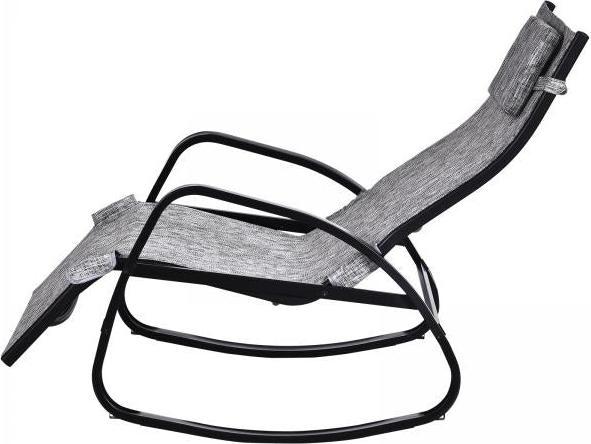 Produktbild Outsunny Schaukelliege Gartenliege mit verstellbarer Rückenlehne und Kopfkissen (94 cm)