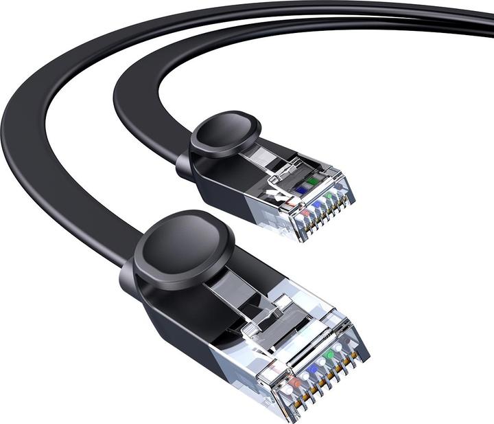 Actual product image Baseus High Speed Six types of RJ45 Gigabit network cable (flat cable)15m Black (UTP, CAT6, 15 m)