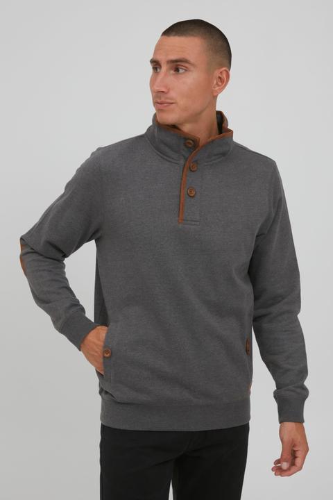 Actual product image Blend Achlias Men's Sweatshirt Sweat Shirt Jumper With High-Neck Buttons And Pockets (L)