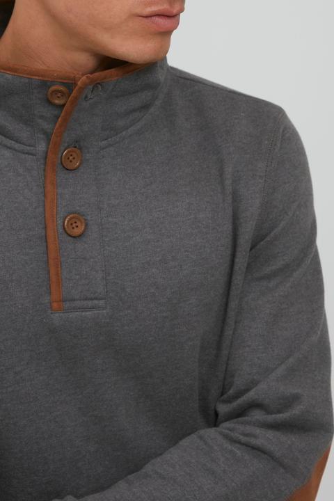 Actual product image Blend Achlias Men's Sweatshirt Sweat Shirt Jumper With High-Neck Buttons And Pockets (L)