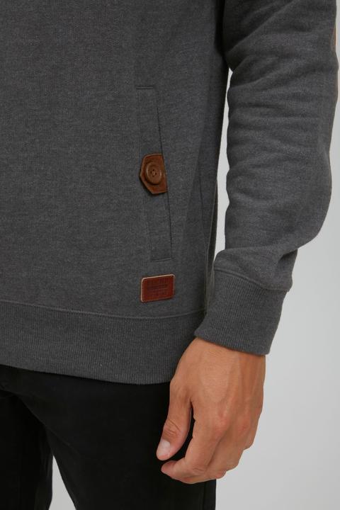 Actual product image Blend Achlias Men's Sweatshirt Sweat Shirt Jumper With High-Neck Buttons And Pockets (L)